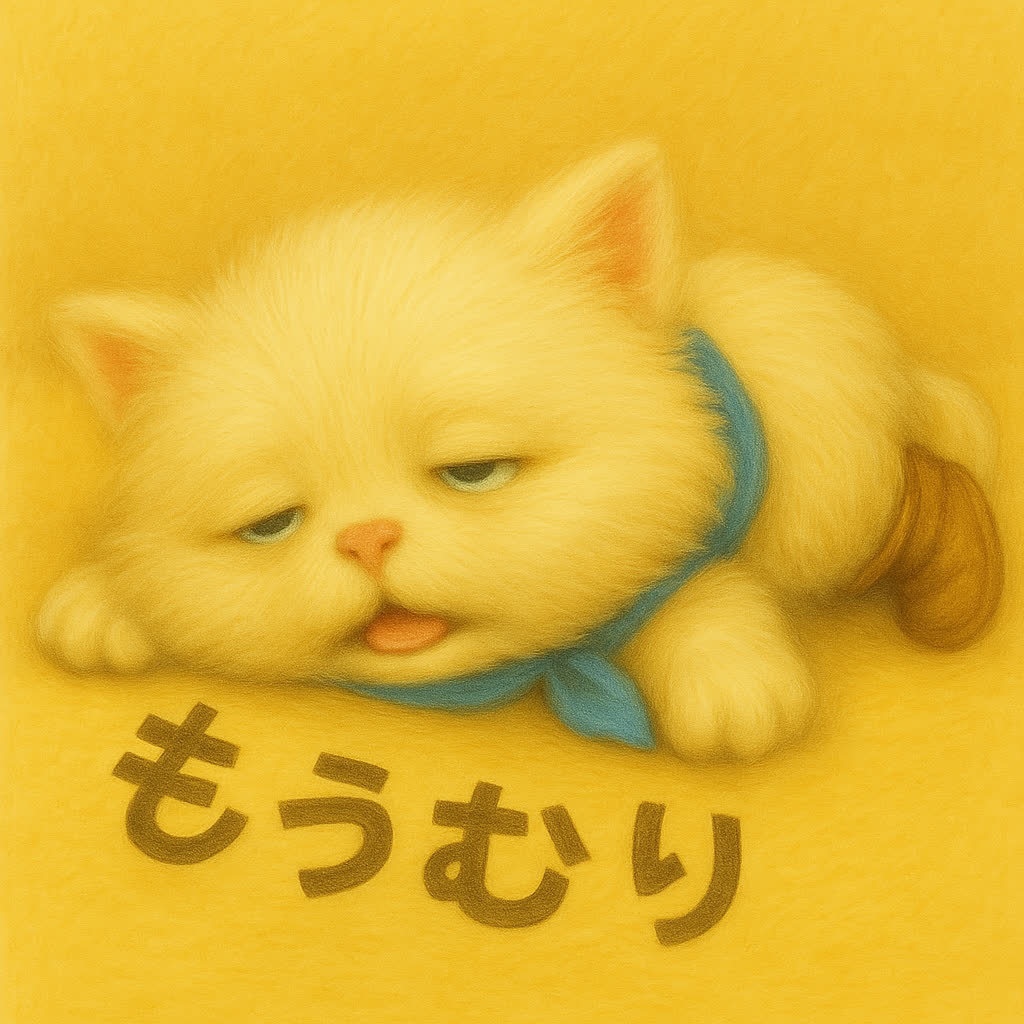 【無料素材】３パターン　疲れた日のモフカワ猫トロ吉（スタンプ）