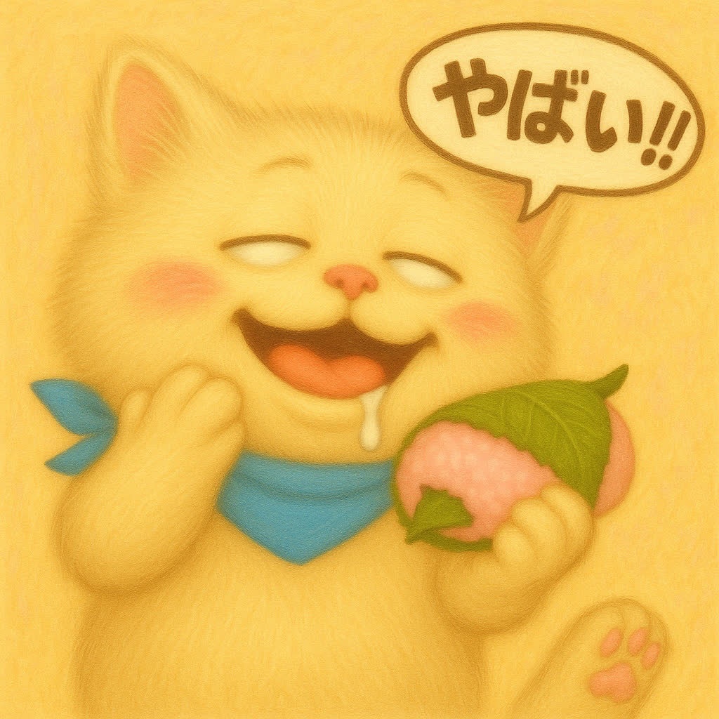 【無慮素材】5パターン「やばい‼」のいろんな意味をモフカワ猫トロ吉が表現(スタンプ)