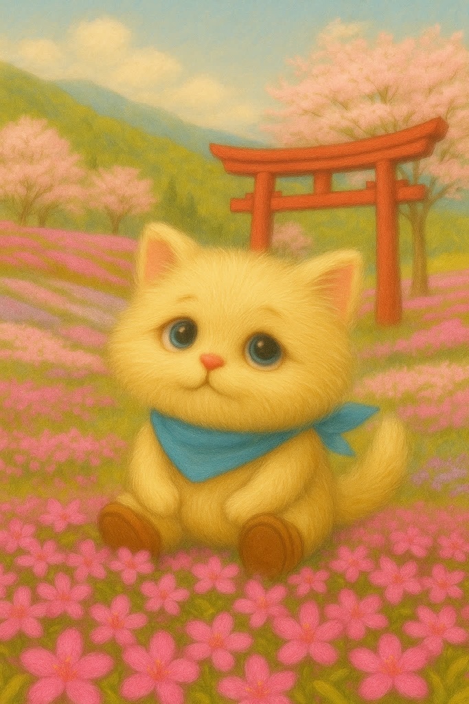 【無料素材】トロ吉 花めぐり ー 春編(芝桜、ネモフィラ、藤、ツツジ)ー