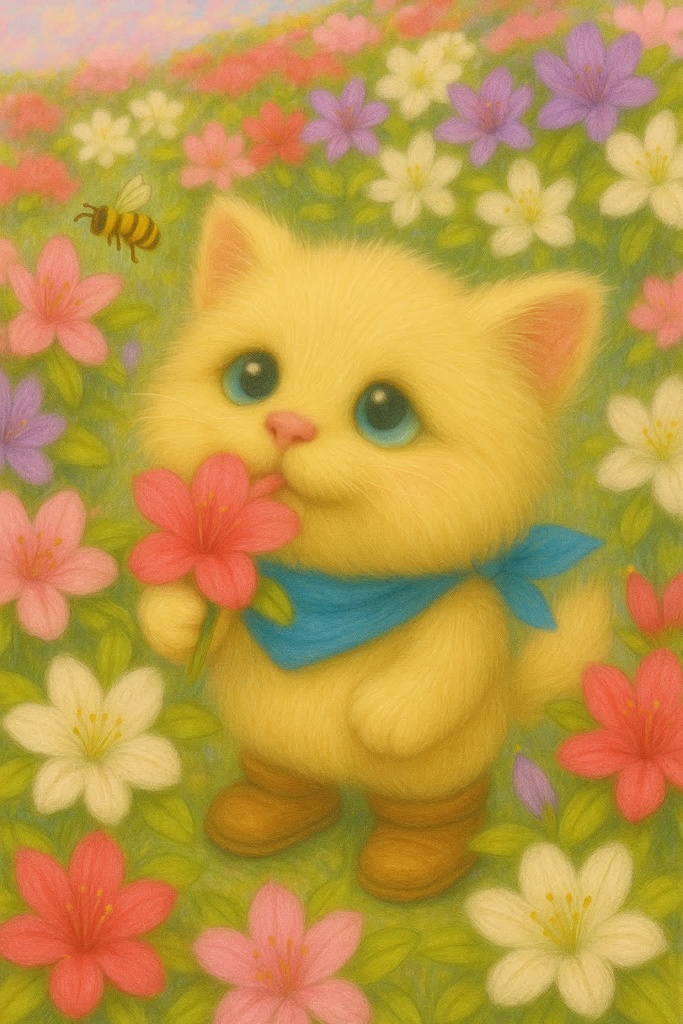 【無料素材】トロ吉 花めぐり ー 春編(芝桜、ネモフィラ、藤、ツツジ)ー