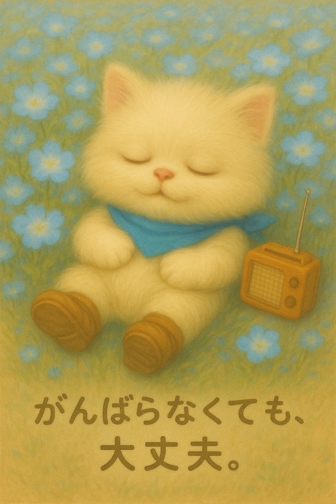 【無料素材】がんばらなくても、大丈夫。—メッセージ:癒しのトロ吉—