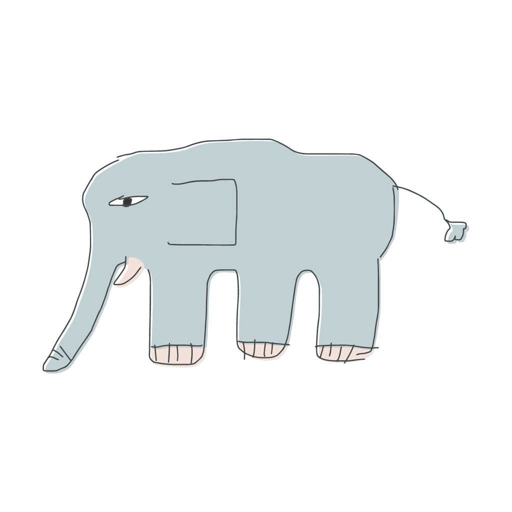 フリーハンド豪放画神「象」