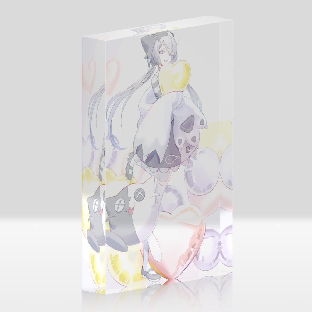 🌟🩶【１周年記念】めちゃかわアクリルブロック【背景クリアorホワイト】