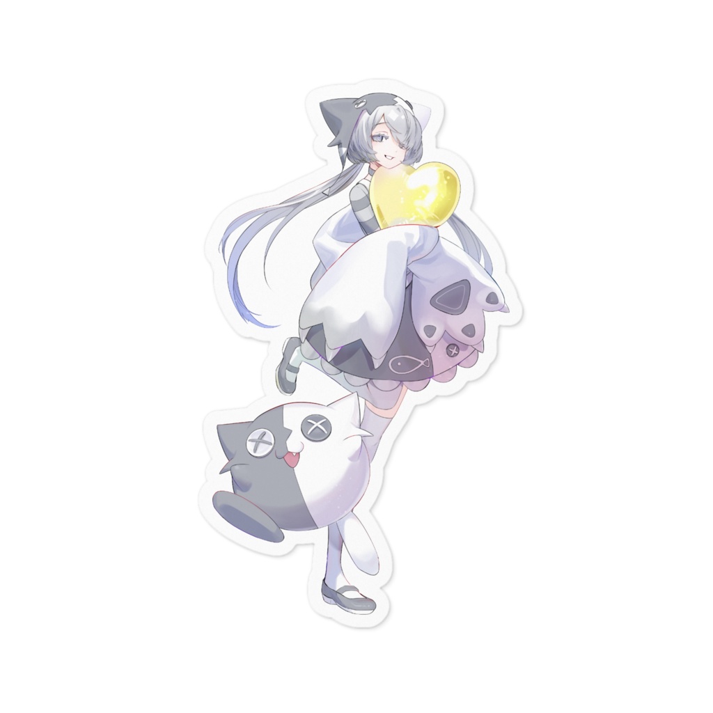 🌟【1周年記念】めちゃかわステッカー【2サイズ&2カラーあり!】