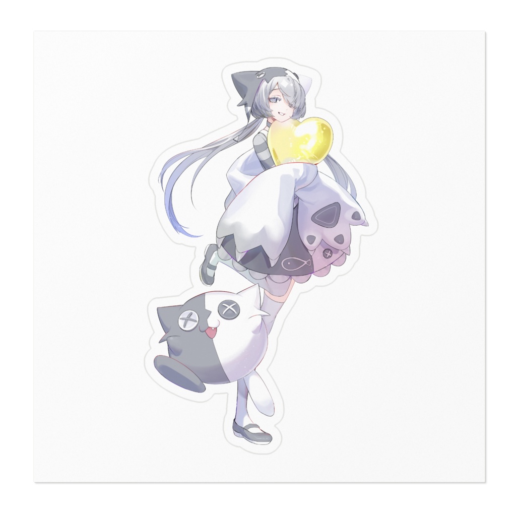 🌟【1周年記念】めちゃかわステッカー【2サイズ&2カラーあり!】