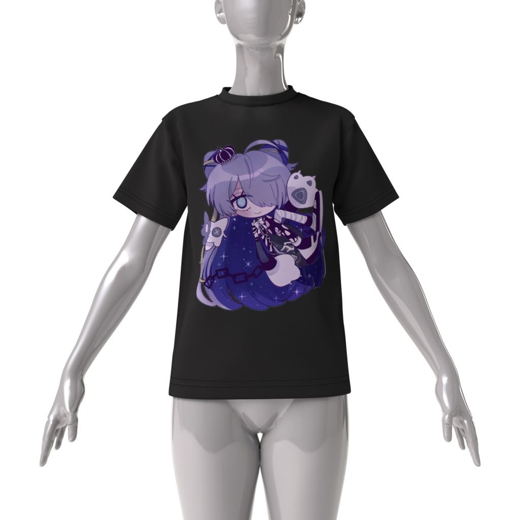 🌟🩶【ビッグシルエットTシャツ】おしゃんダークマヨ【ブラック】