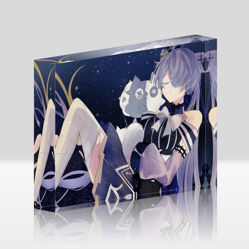 🌟🩶【アクリルブロック】星空すやすやマヨ【ホワイト】