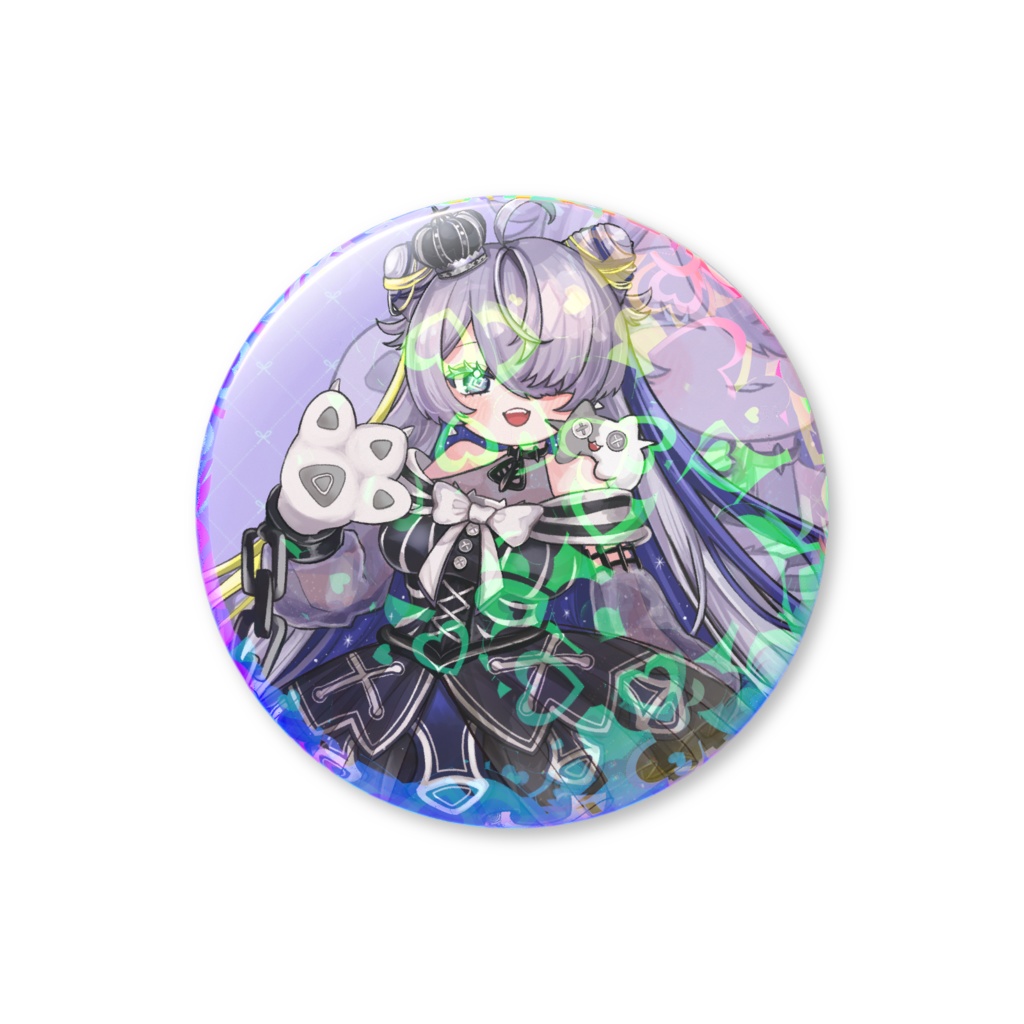 🌟🩶【ハートホログラム缶バッチ】もちかわマヨ
