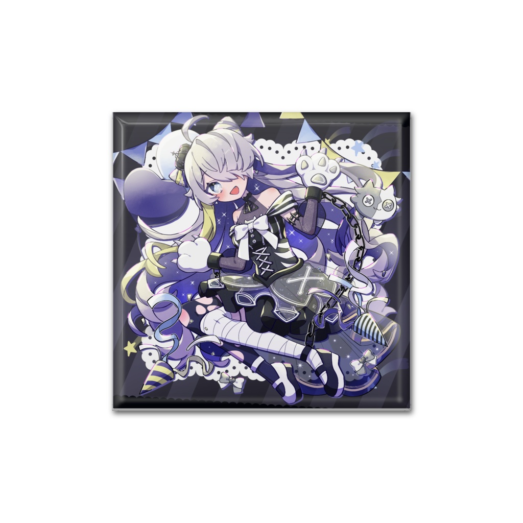 【四角缶バッチ】2周年お祝いマヨ【通常】