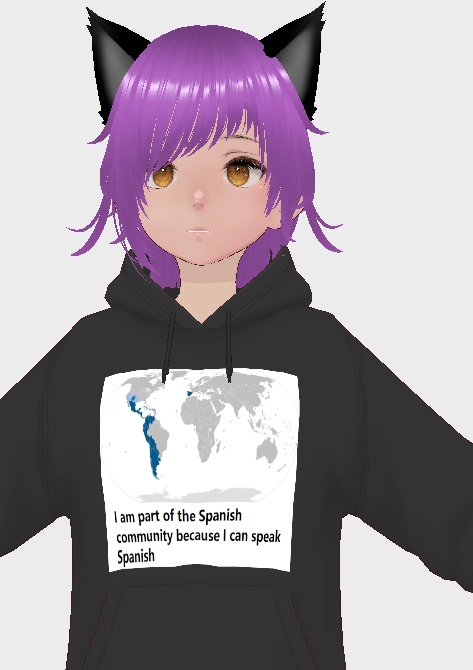 I speak spanish hoodie + female avatar 私はスペイン語を話します + 女性アバター