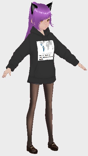 I speak spanish hoodie + female avatar 私はスペイン語を話します + 女性アバター - akumie - 3/3