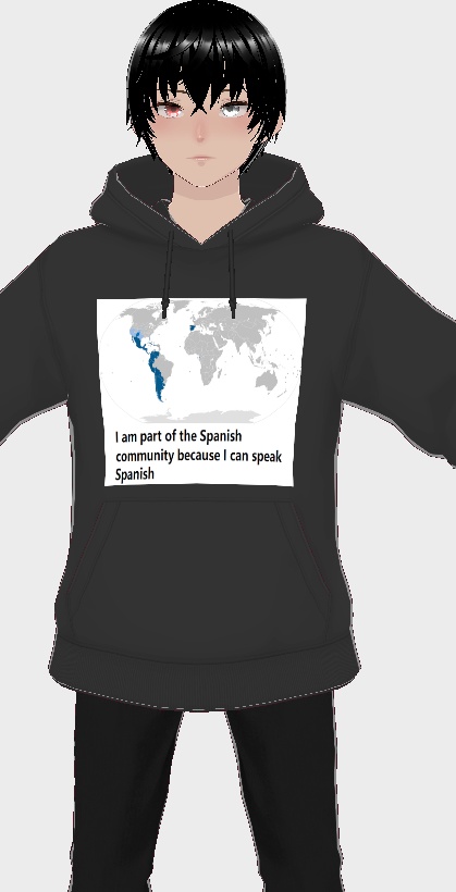 I speak spanish hoodie + male avatar 私はスペイン語を話します + 男性アバター