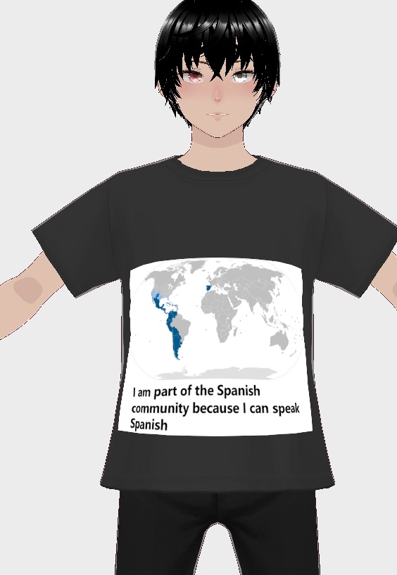 I speak spanish shirt + male avatar 私はスペイン語を話します + 男性アバター