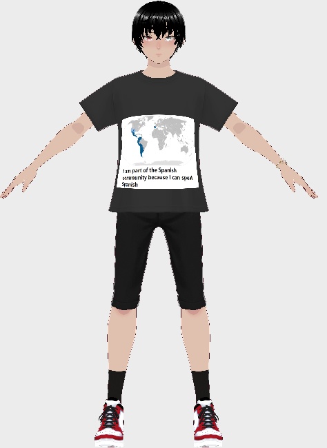 I speak spanish shirt + male avatar 私はスペイン語を話します + 男性アバター - akumie - 2/2