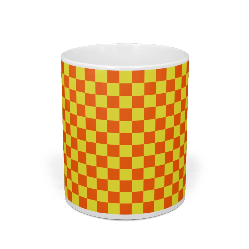 格子模様マグカップ