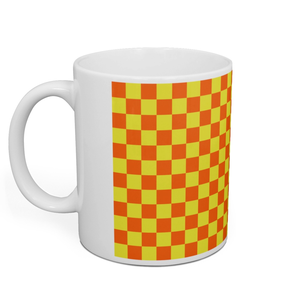 格子模様マグカップ