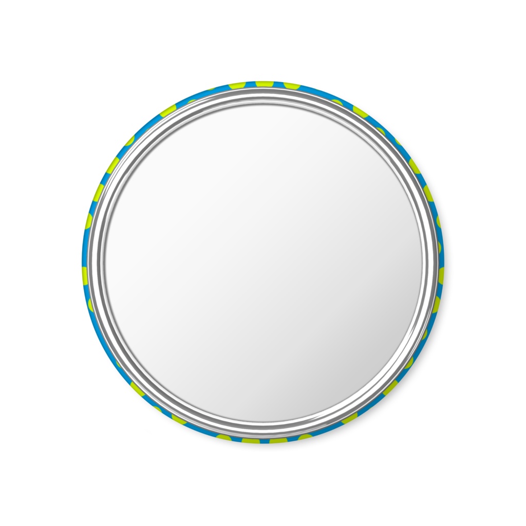 黄色の水玉模様が美しい缶ミラー