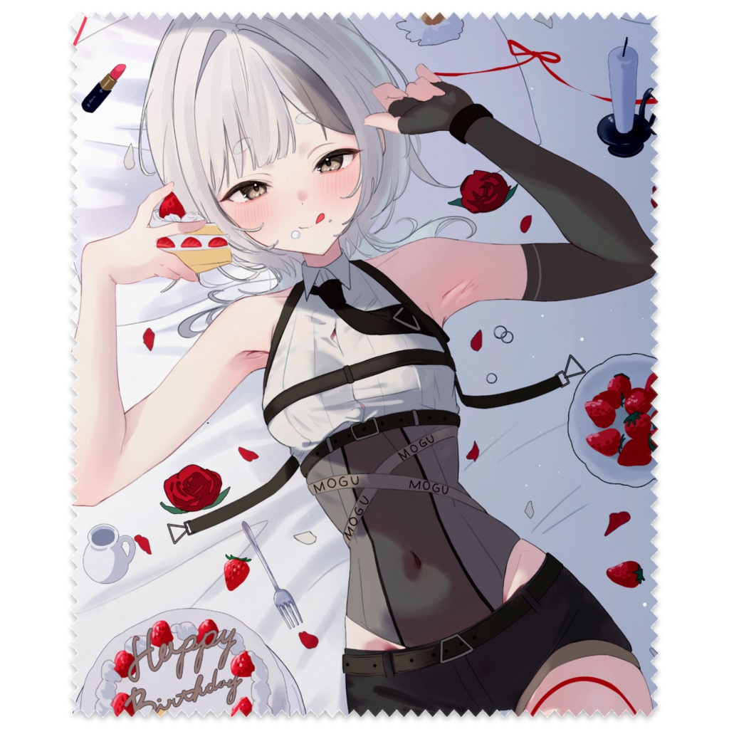 御握利もぐ3周年&誕生日イラストメガネ拭き