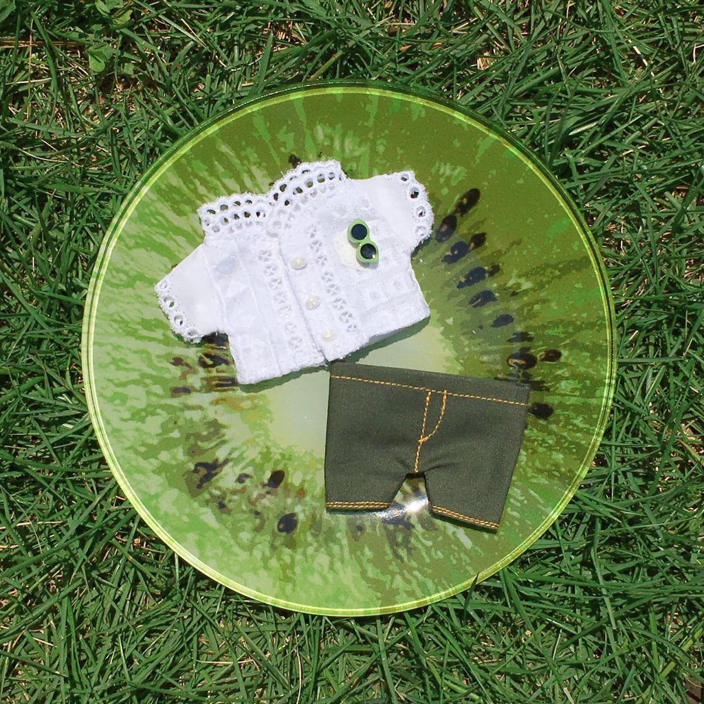 サングラス風ボタン付き シャツ&パンツセット