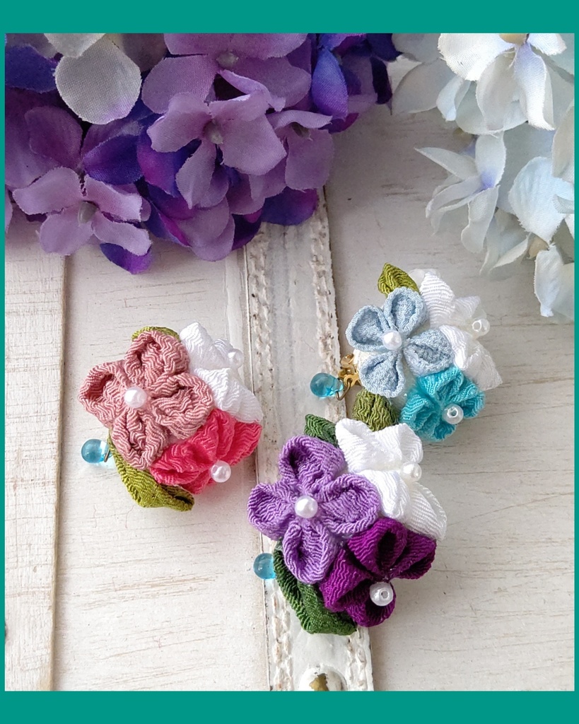 紫陽花の髪飾り/もちマス·ぬい用