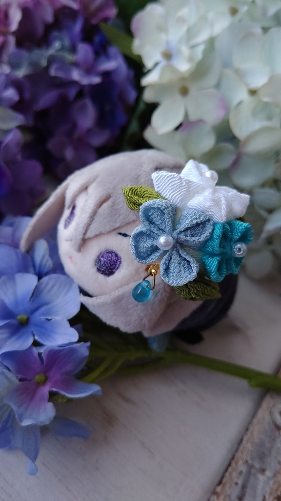 紫陽花の髪飾り/もちマス·ぬい用