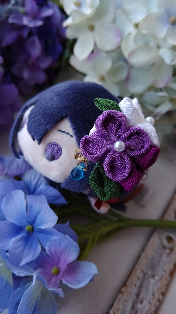 紫陽花の髪飾り/もちマス·ぬい用