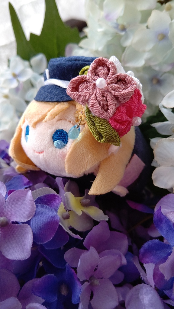 紫陽花の髪飾り/もちマス·ぬい用