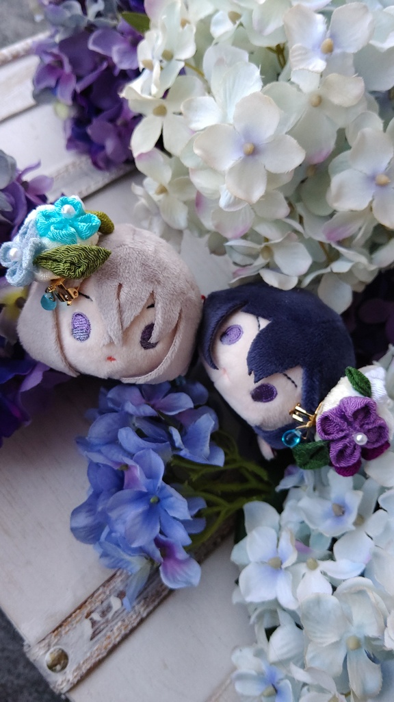 紫陽花の髪飾り/もちマス·ぬい用