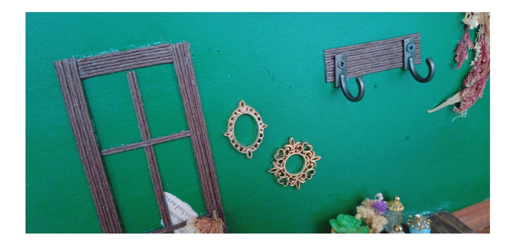 緑×花柄な背景ボード②