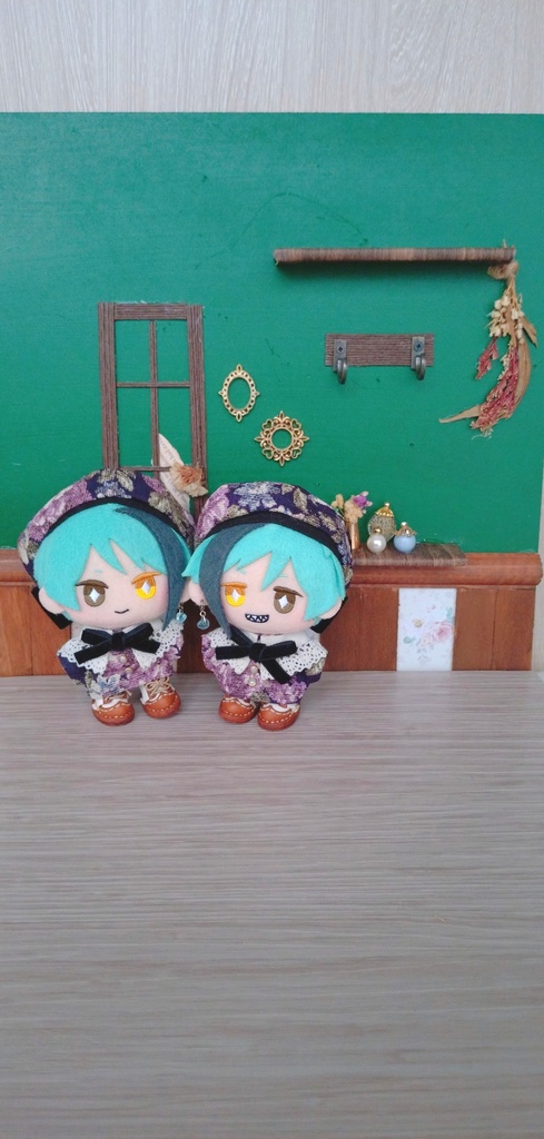 緑×花柄な背景ボード②