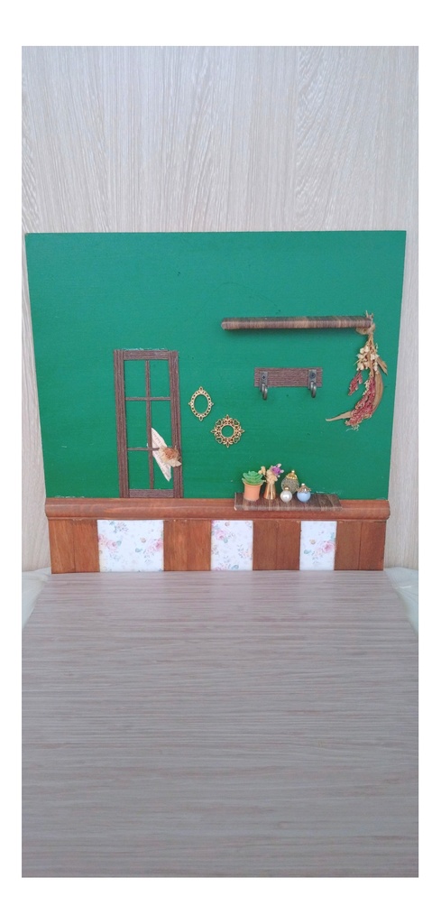 緑×花柄な背景ボード②