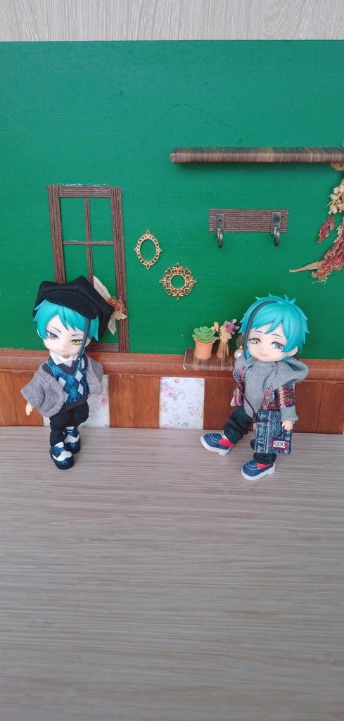 緑×花柄な背景ボード②