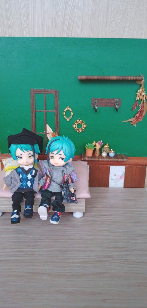 緑×花柄な背景ボード②