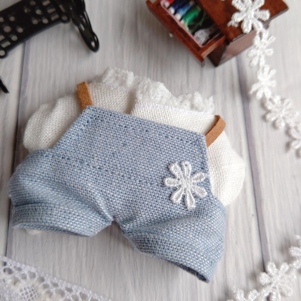 コットンレースサロペットセット