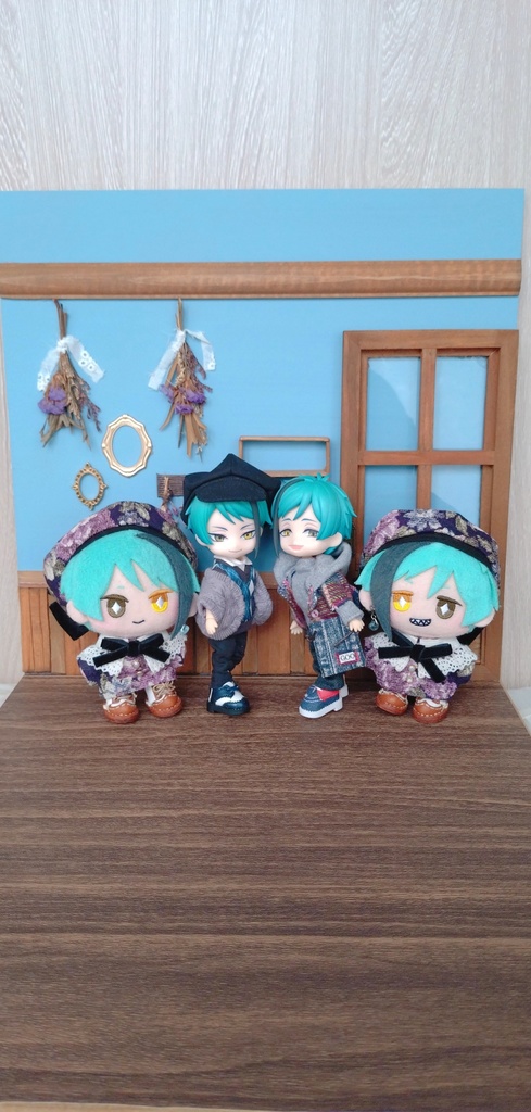 水色×茶-スワッグな背景ボード💐