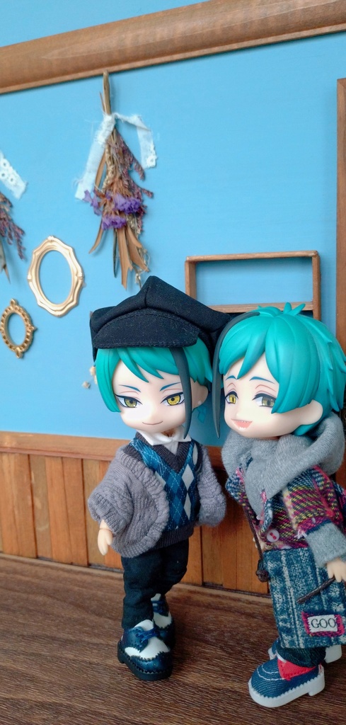 水色×茶-スワッグな背景ボード💐