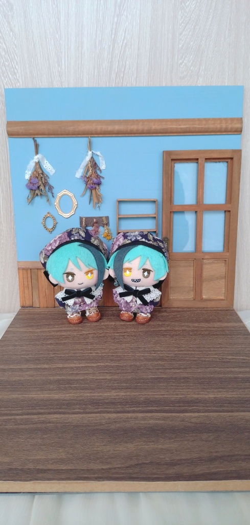 水色×茶-スワッグな背景ボード💐