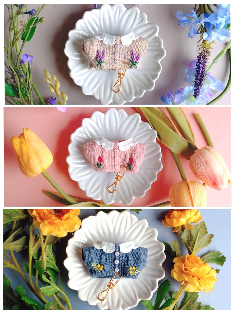 お花の刺繍ニット