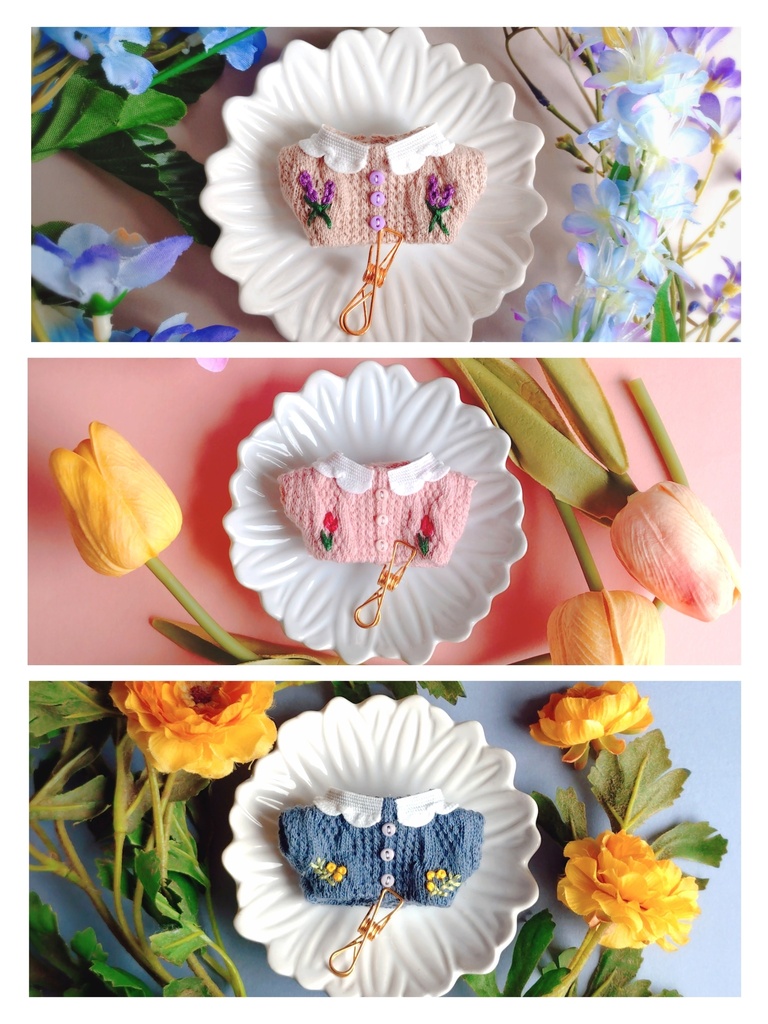 🌷お花の刺繍ニット