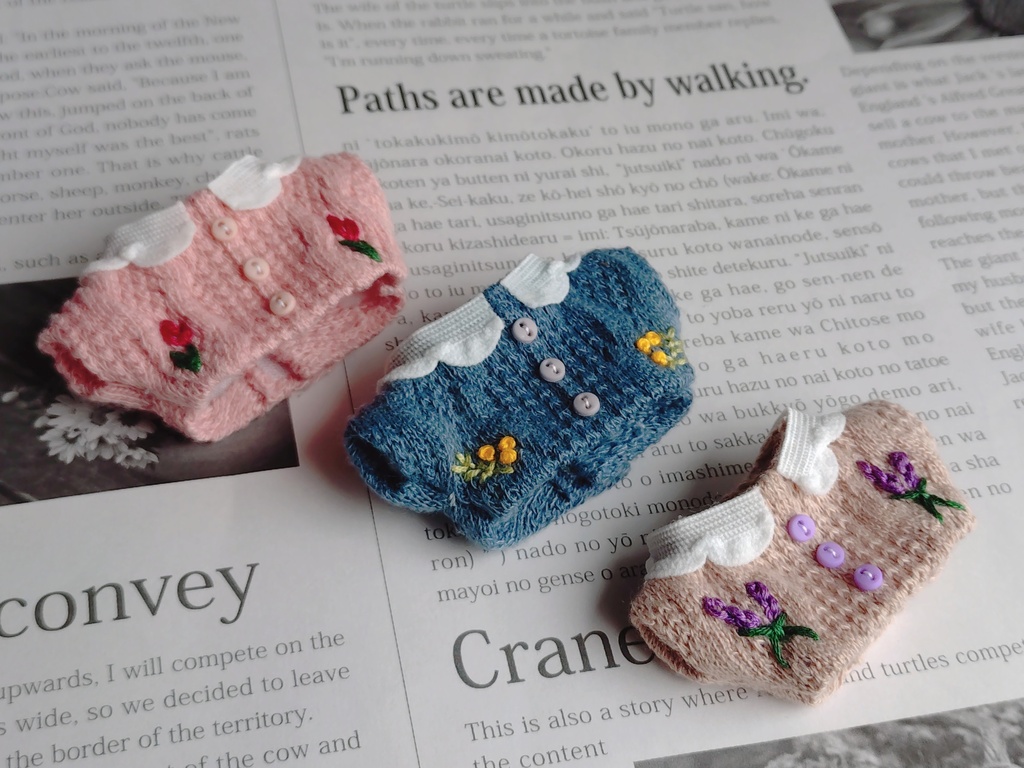 🌷お花の刺繍ニット