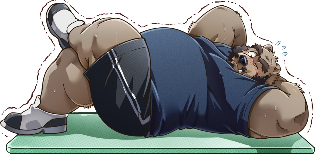 筋トレがんばるトムさん(青)