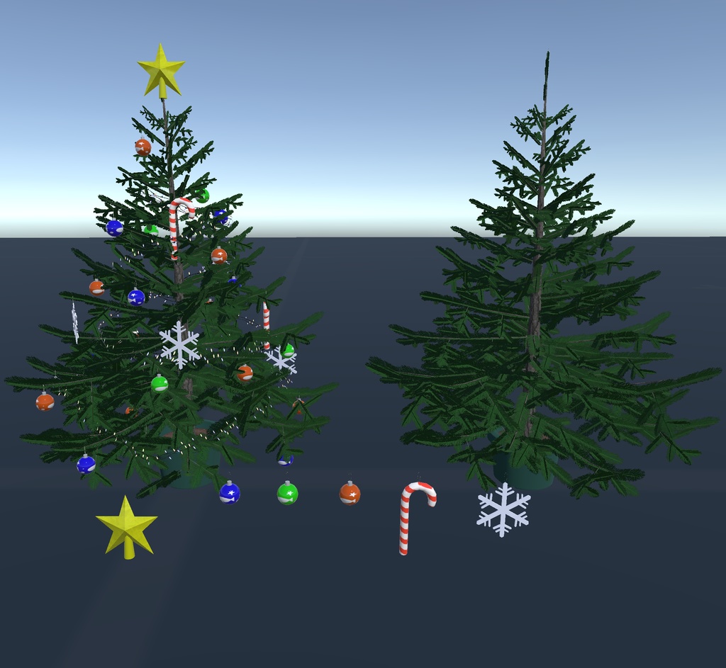【VRChat向け】クリスマスツリーセット(無料)- IwsdChristmasSet -【IwashiAssets】