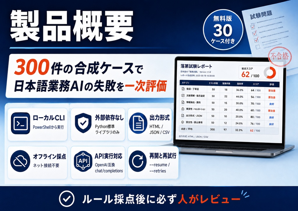 日本語AI「落第試験」v1.1