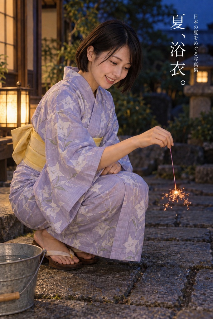 夏、浴衣。|日本の夏をめぐる写真集【AI生成・本文50枚+番外編1枚】
