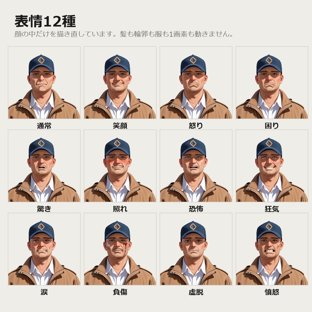 【無料あり】宗教・和装立ち絵素材 22 教会の管理人【表情12種/TRPG・ココフォリア・透過PNG】