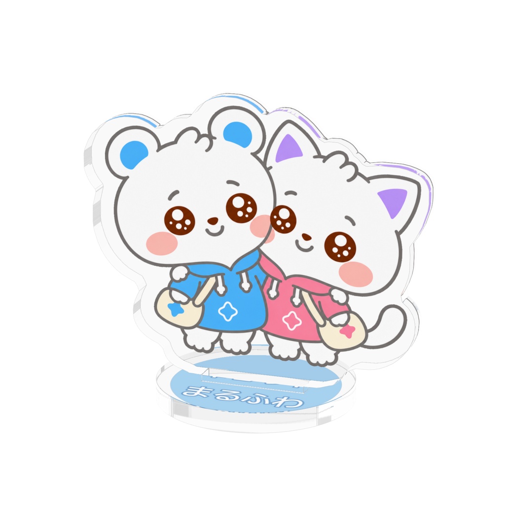 まるふわとねこ アクリルスタンド「なかよし」50mm