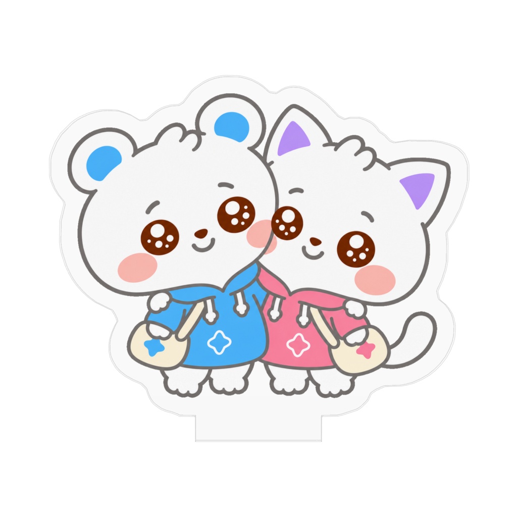 まるふわとねこ アクリルスタンド「なかよし」50mm