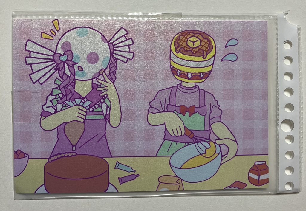 ちょびこ×おとりゃ　コラボポストカード　お菓子作りver