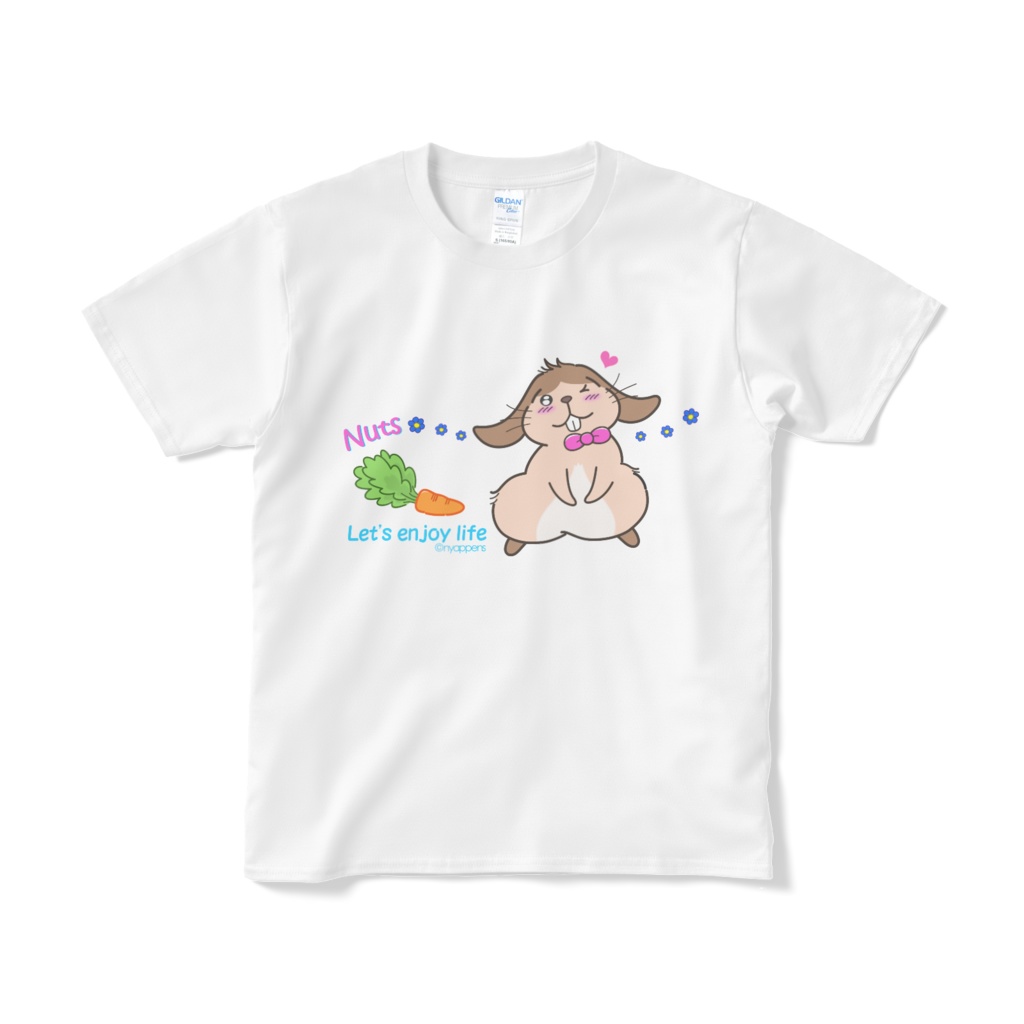 たれ耳うさぎのnutsくんTシャツ（ごきげん）