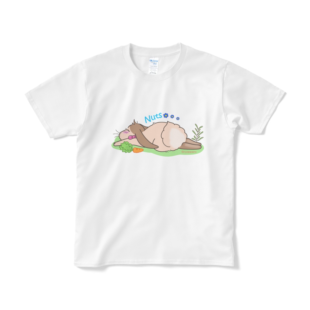 たれ耳うさぎのnutsくんTシャツ（お昼寝）